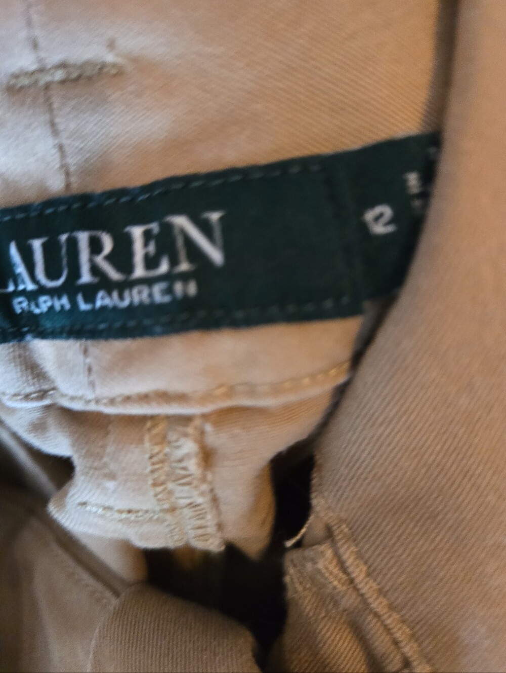 Lauren Ralph Lauren Classic High-Waist Khaki Tan Women’s Shorts Size 12 - Picture 5 of 10